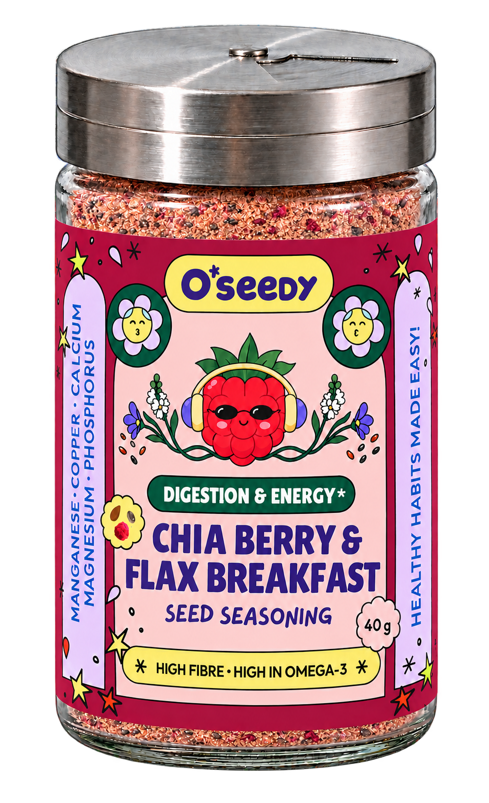 Chia Flax Berry O’SEEDY jar