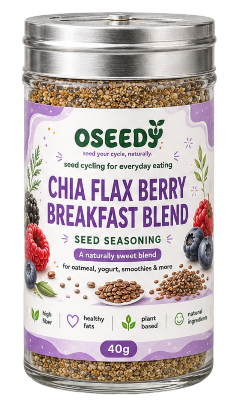 Chia Flax Berry Breakfast Blend O’SEEDY jar